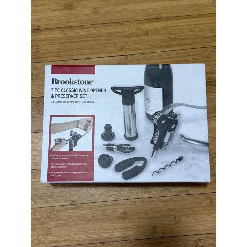Brookstone 7-Piece Wine Opener & Preserver Set – New in Box